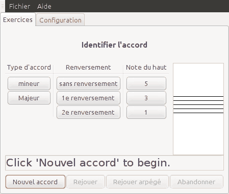 Copie d'écran du logiciel.